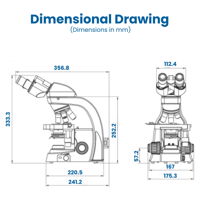 Digital Microscope with Camera, EXC-103-HD - Trinocular Head, 40-1000X Magnification, Cordless LED Illumination - 1080p Resolution - 5 MP Image & 15 FPS Video Capture - HDMI/USB 2.0 Outputs