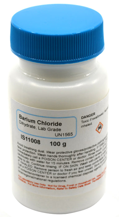 Barium Chloride, 100g - Dihydrate - Lab-Grade - The Curated Chemical Collection