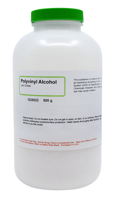 87% Polyvinyl Alcohol, 500g - Hydrolyzed - Lab-Grade - The Curated Chemical Collection