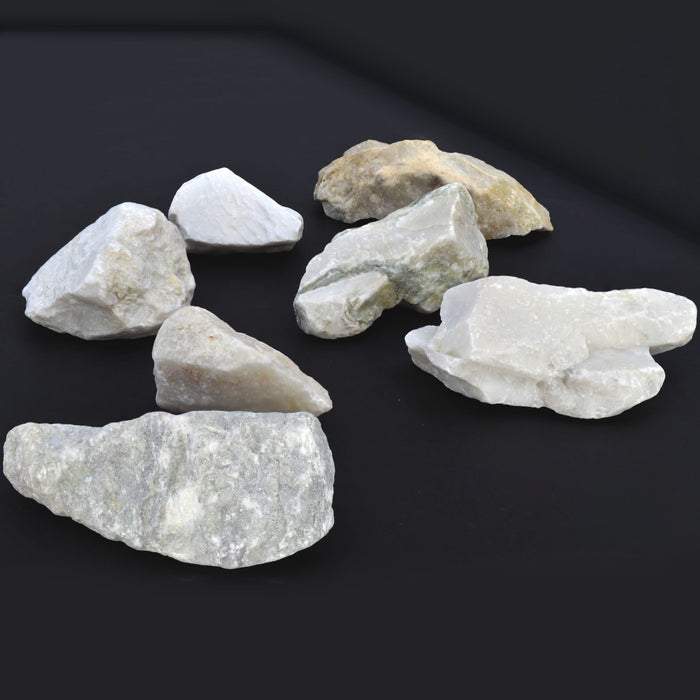 6PK Raw Fine White Marble, Metamorphic Rock Specimens - Approx. 1" - Geologist Selected & Hand Processed - Great for Science Classrooms - Class Pack - Eisco Labs