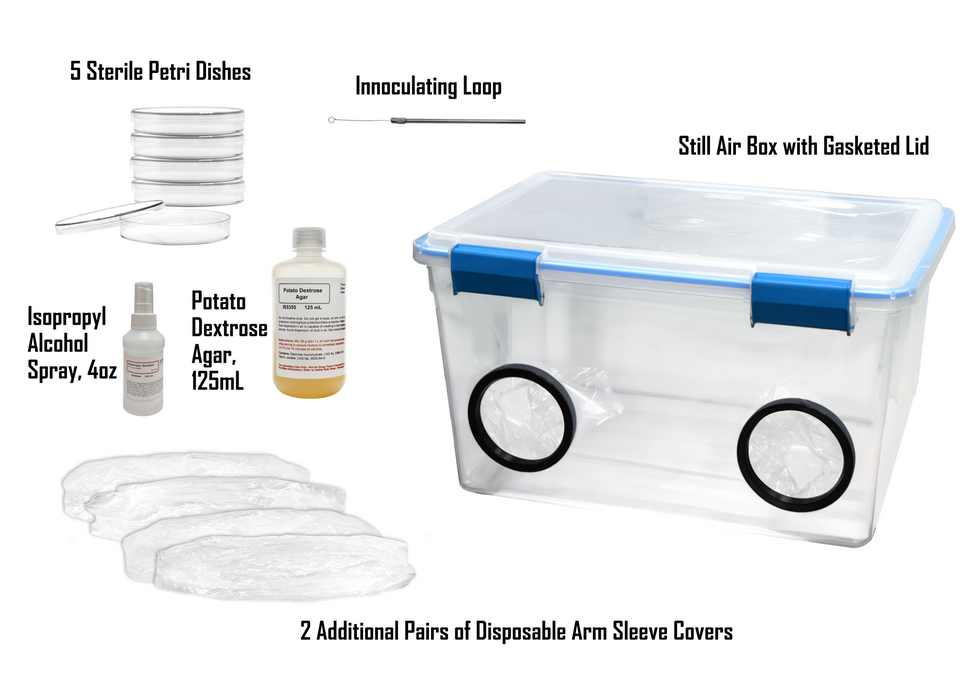 still air box culture kit labeled