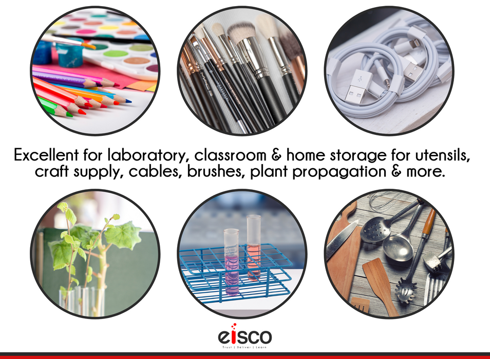 Test Tube Rack - Holds 80 x 22-25mm Tubes - Epoxy-Coated Steel