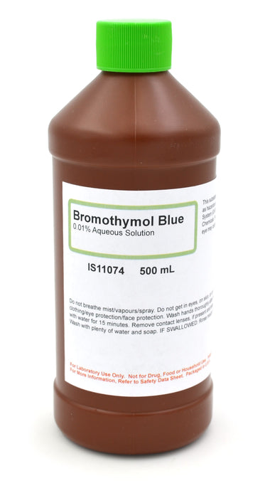 0.01% Bromothymol Blue, 500mL - Aqueous - The Curated Chemical Collection