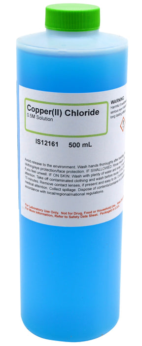 Copper (II) Chloride Solution, 500mL - 0.5M - The Curated Chemical Collection