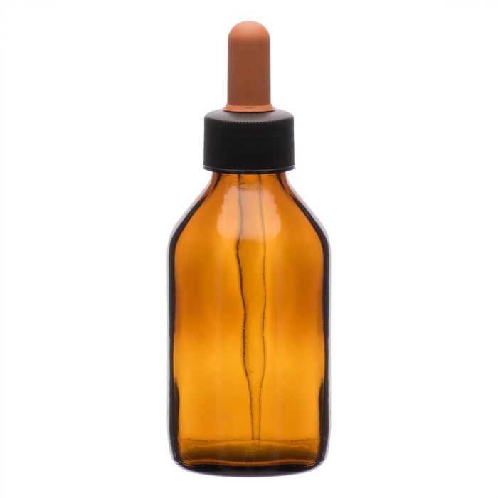 6PK Dropping Bottles, 100mL - Amber - Screw Cap - Soda Glass