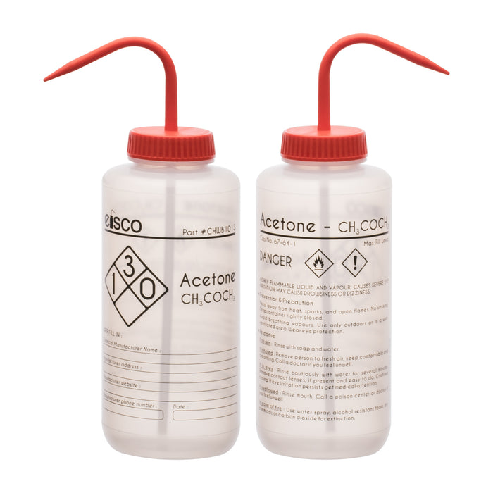 Acetone Wash Bottle, 1000ml - Polyethylene - One Color