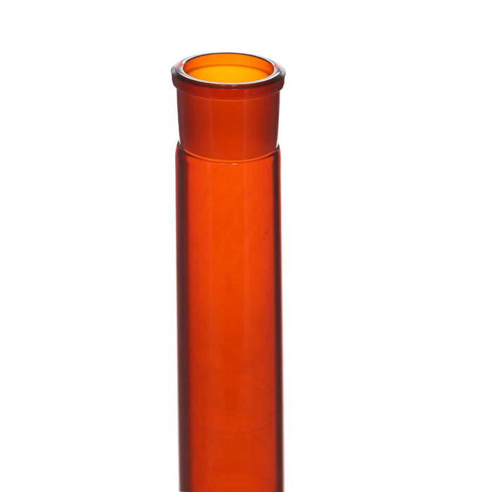 Eisco Amber Volumetric Flask, 2000mL - Class A - Borosilicate Glass, Polyethylene Stopper, 29/32 Socket - QR Code Marking for Calibration Certificate
