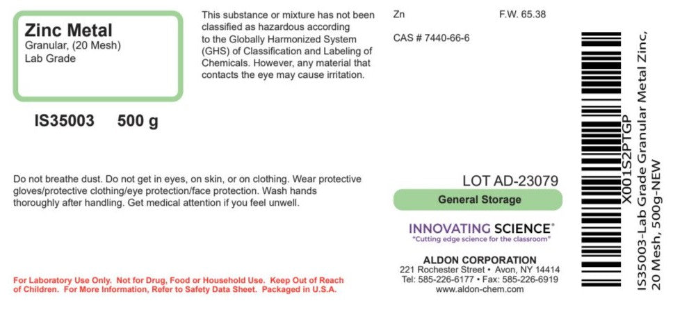 Granular Metal Zinc, 500g - 20 Mesh - Lab-Grade - The Curated Chemical Collection