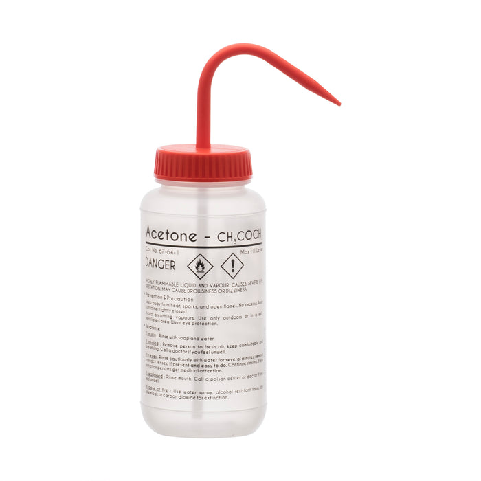 Acetone Wash Bottle, 500ml - Polyethylene - One Color