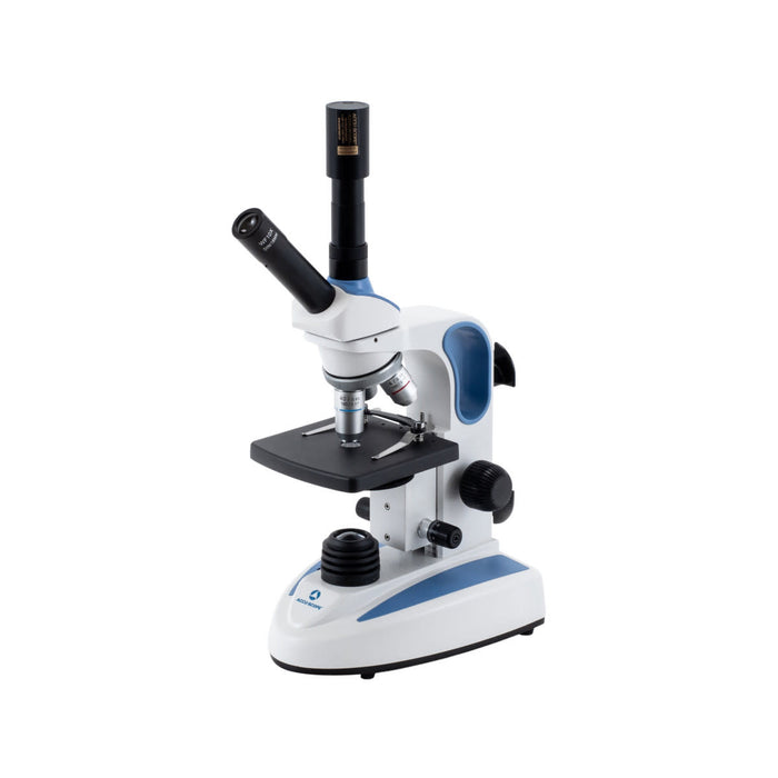Digital Teaching Microscope with Eyepiece Camera, EXM-150-VT-EP - Vertical Dual View Head, 40-400X Magnification, Cordless LED Illumination - 5.1 MP Image & 26 FPS Video Capture - USB 2.0 Output