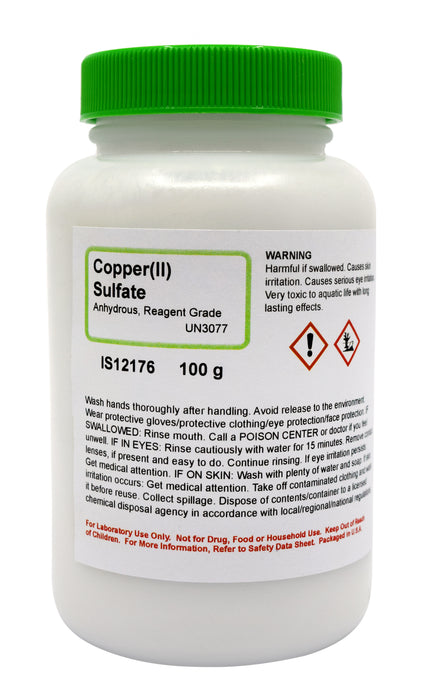 Copper (II) Sulfate, 100g - Anhydrous - Reagent-Grade - The Curated Chemical Collection