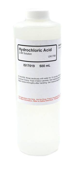 Hydrochloric Acid Solution, 500mL - 2M - The Curated Chemical Collection