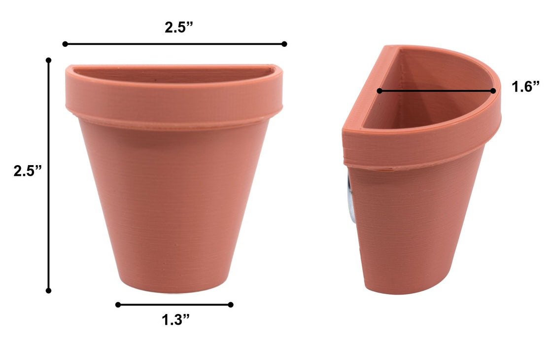 4-Piece Terracotta Magnetic Plant Pots for Fridge, Whiteboard and Window