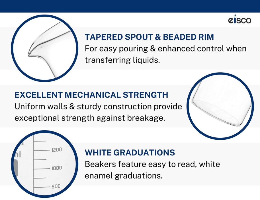 Beaker, 100ml - Tall Form - Graduated - Borosilicate Glass