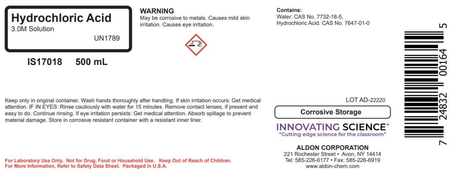 Hydrochloric Acid Solution, 500mL - 3M - The Curated Chemical Collection