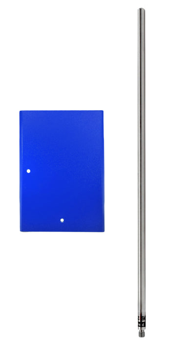 Rectangular Retort Base & Rod Set - 12.5"x8" Base, 39.5" Rod - Stainless Steel