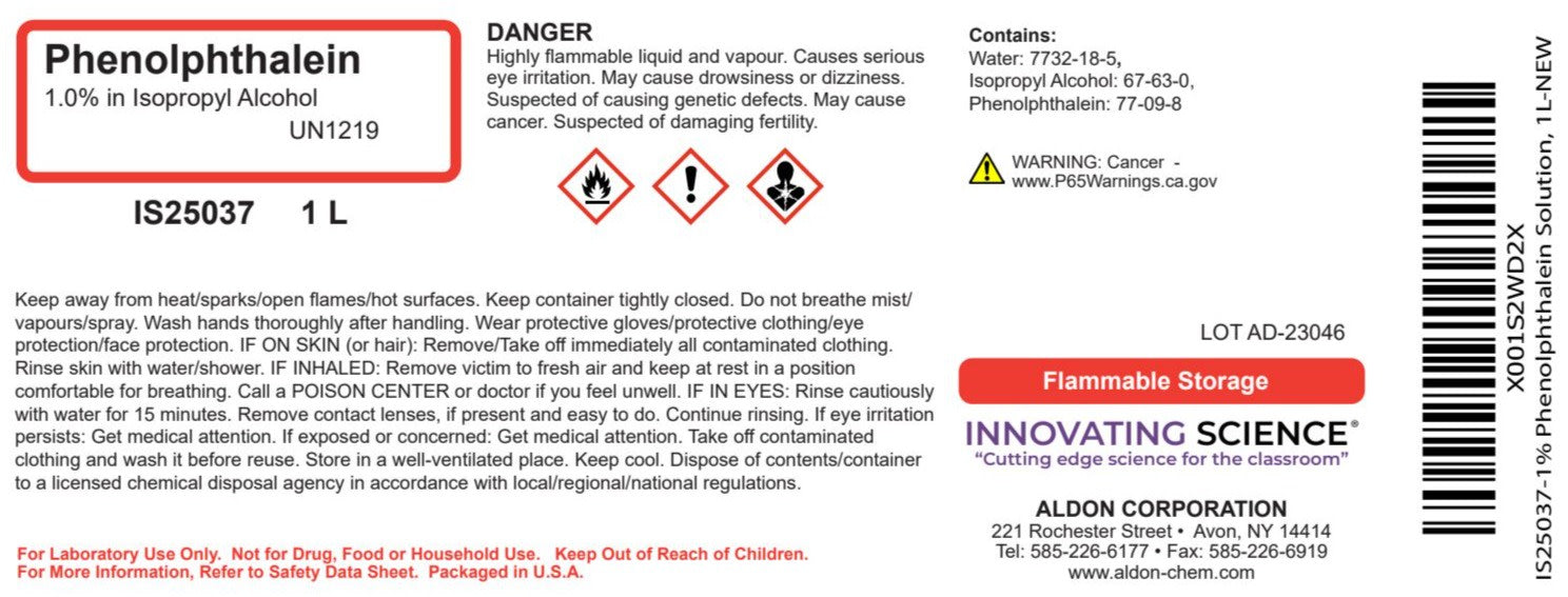 1% Phenolphthalein Solution, 1000mL - The Curated Chemical Collection