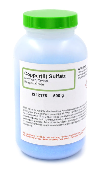 Copper (II) Sulfate Crystals, 500g - 5-Hydrate - Reagent Grade - The Curated Chemical Collection