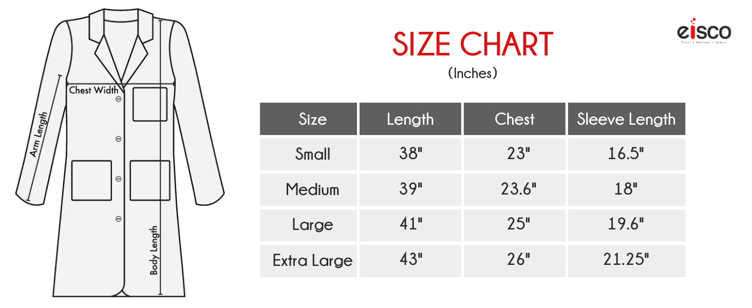 Laboratory Coat - Small - Polyester / Cotton Drill, Long Sleeves, 3 Large Pockets - Navy Blue