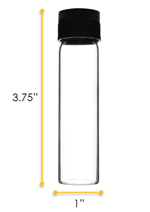 Culture Tube with Screw Cap, 30mL, 24/PK - 25x95mm - Flat Bottom - Borosilicate Glass