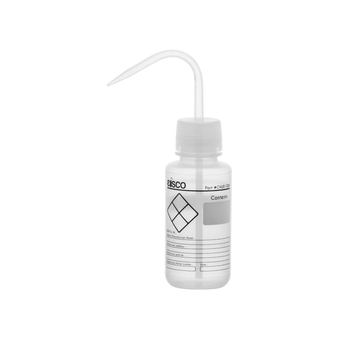 Chemical Wash Bottle, Blank Labels - Wide Mouth, Self Venting, Low Density Polyethylene - Performance Plastics by Eisco Labs