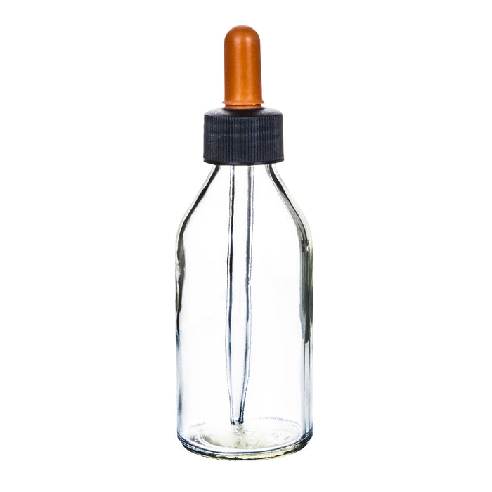 6PK Dropping Bottles, 100mL - Transparent - Screw Cap - Soda Glass