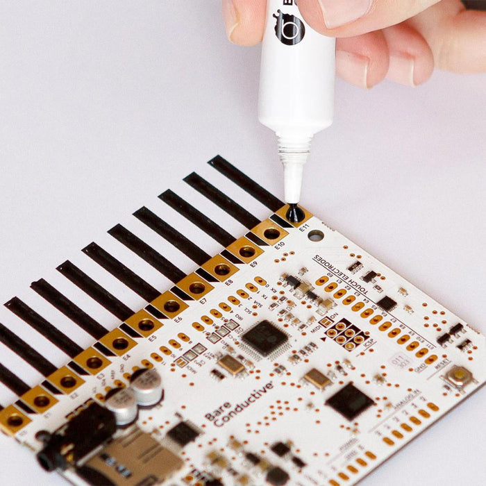 Bare Conductive Electric Paint 10mL Squeeze Tube - Non-Toxic, Water-Based, Electrically Conductive Paint for Cold Soldering, Circuit Painting, Prototyping, and Interactive Projects - Black