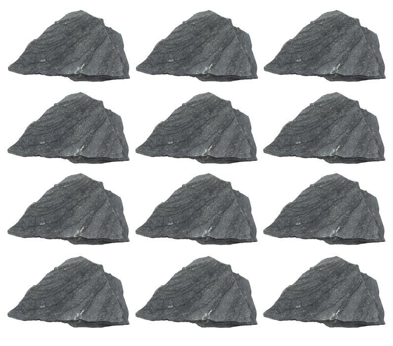 12PK Raw Slate, Metamorphic Rock Specimens - Approx. 1" - Geologist Selected & Hand Processed - Great for Science Classrooms - Class Pack - Eisco Labs