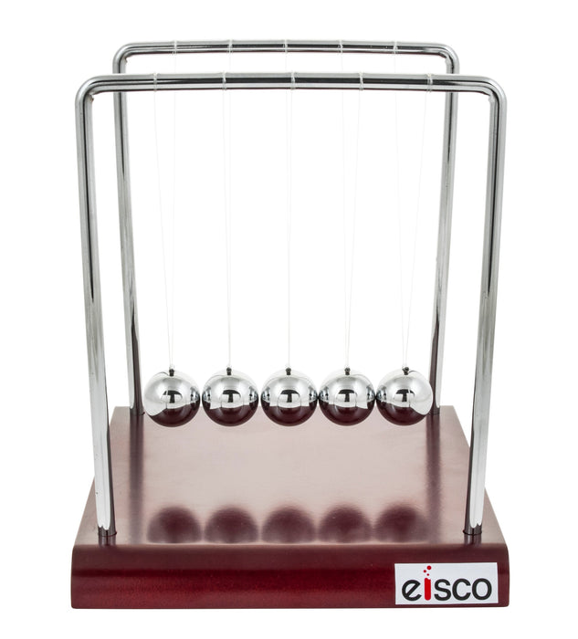 Advanced Newton's Cradle with Red Wood Base, 7.25"