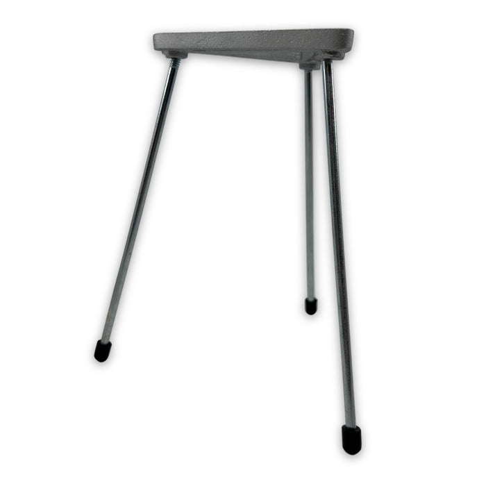 Eisco Labs - 12cm Triangular Tripod Stand with Removable Legs - 8.25" Tall, Zinc Plated Cast Iron Top, Mild Steel Legs with Plastic Feet - Stable Support for Lab Equipment, Bunsen Burner Compatible