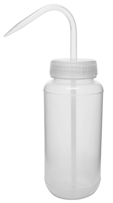 Wash Bottle, 500mL  - Wide Mouth - Non-Vented Cap - LDPE