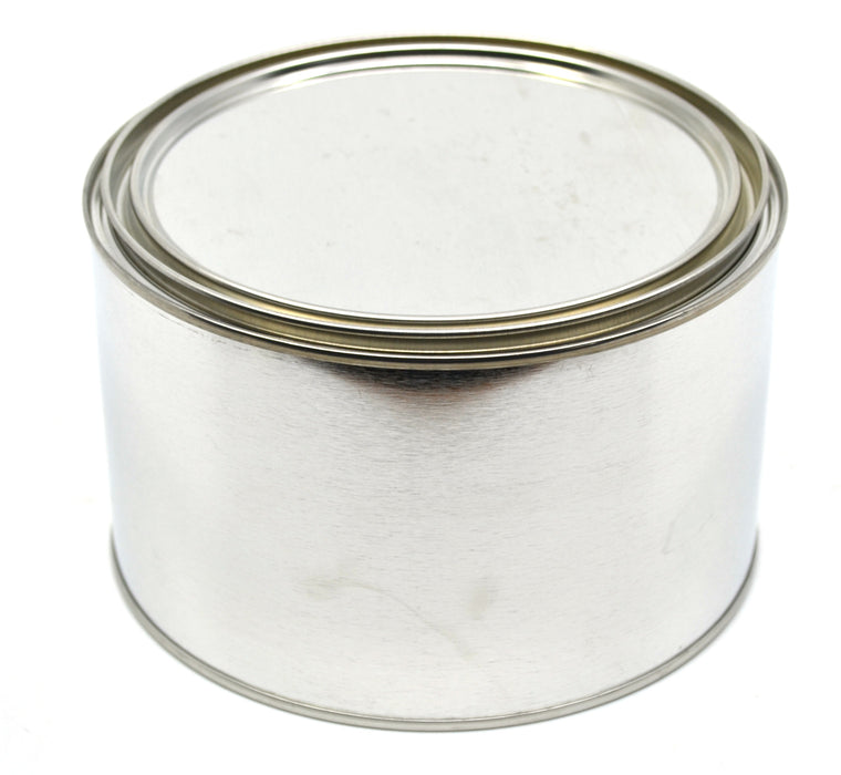 1/2 Gallon Metal Can with Lid - Empty Tin Container for Grease, Paint, Coatings, Adhesives, Storage and Mixing - Round Steel Can with Rust-Inhibitor Lining - 6.5 in Diameter, 4 in Height