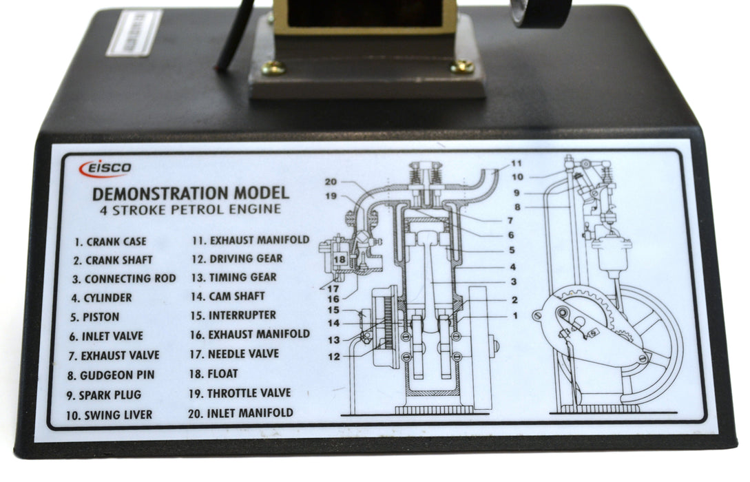 4-Stroke Gasoline Hand-Crank Engine Model, 13.75"