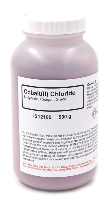 Cobalt (II) Chloride, 500g - 6-Hydrate - Reagent-Grade - The Curated Chemical Collection