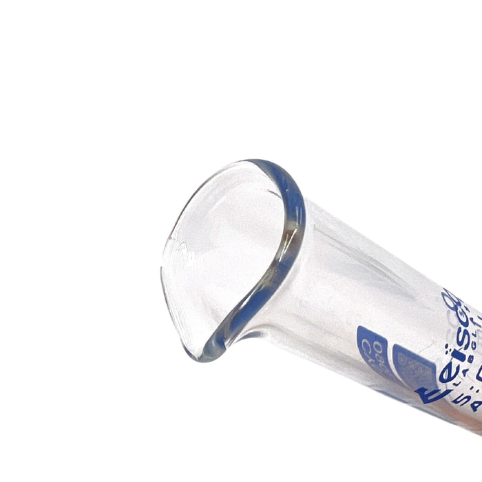 Eisco Labs - 5mL Measuring Cylinder - Tolerance ±0.05mL - Class A Graduated Cylinder - Calibrated TC - Hexagonal Base - Blue Graduations - Batch Work Certificate QR Code - Boro 3.3 Glass