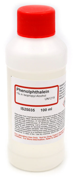 1% Phenolphthalein Solution, 100mL - Alcoholic - The Curated Chemical Collection