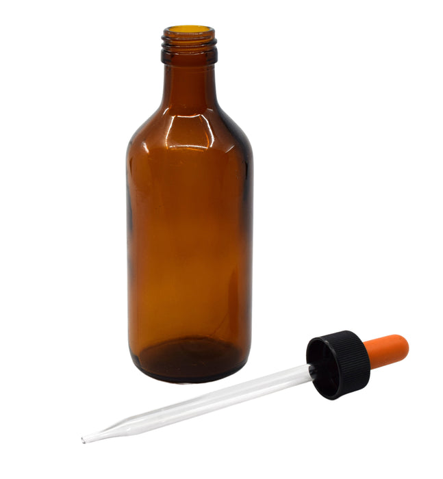 Dropping Bottle, 180mL - Amber - Screw Cap - Soda Glass