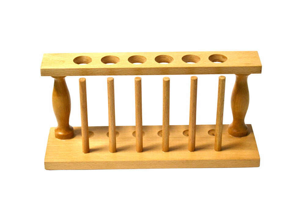 Test Tube Rack - Holds 6 x 25mm Tubes - Hardwood