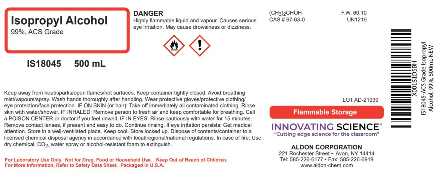 99% Isopropyl Alcohol, 500mL - ACS-Grade - The Curated Chemical Collection