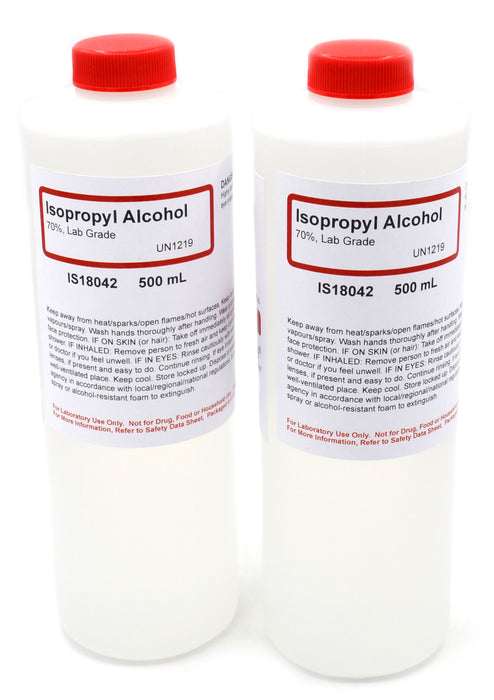 2PK 70% Isopropyl Alcohol, 500mL - Lab-Grade - The Curated Chemical Collection