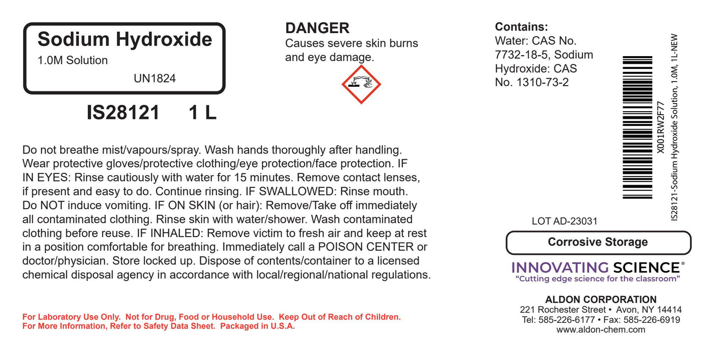 Sodium Hydroxide Solution, 1000mL - 1.0M - The Curated Chemical Collection