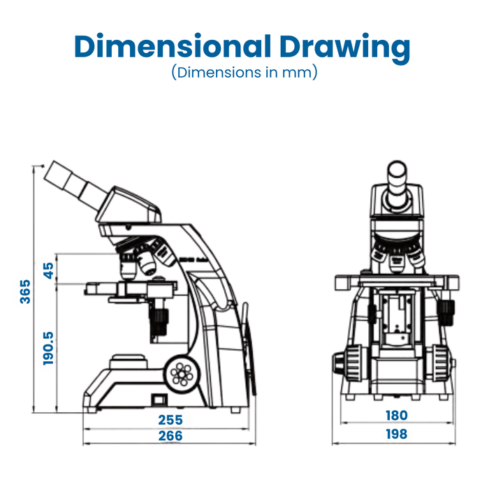 Microscope EXC-121-3 - Monocular Head, 40-400X Magnification, Achromat Objectives, Mechanical Stage, Iris Diaphragm