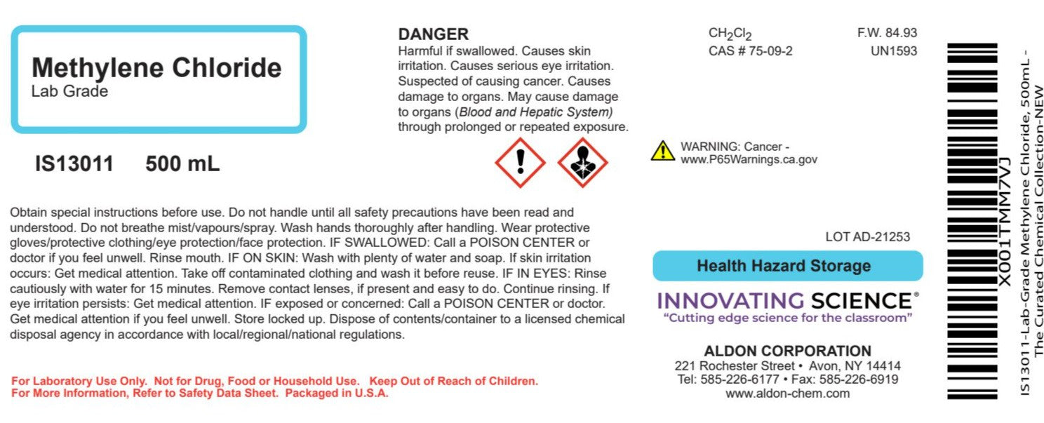 Methylene Chloride, 500mL - Lab-Grade - The Curated Chemical Collection