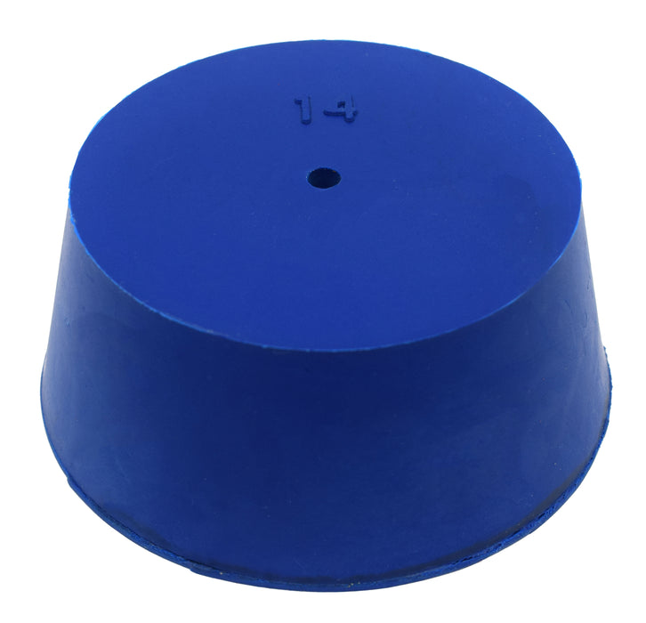 10PK Neoprene Stoppers, 1 Hole - ASTM - Size: #14 - 75mm Bottom, 90mm Top, 39mm Length