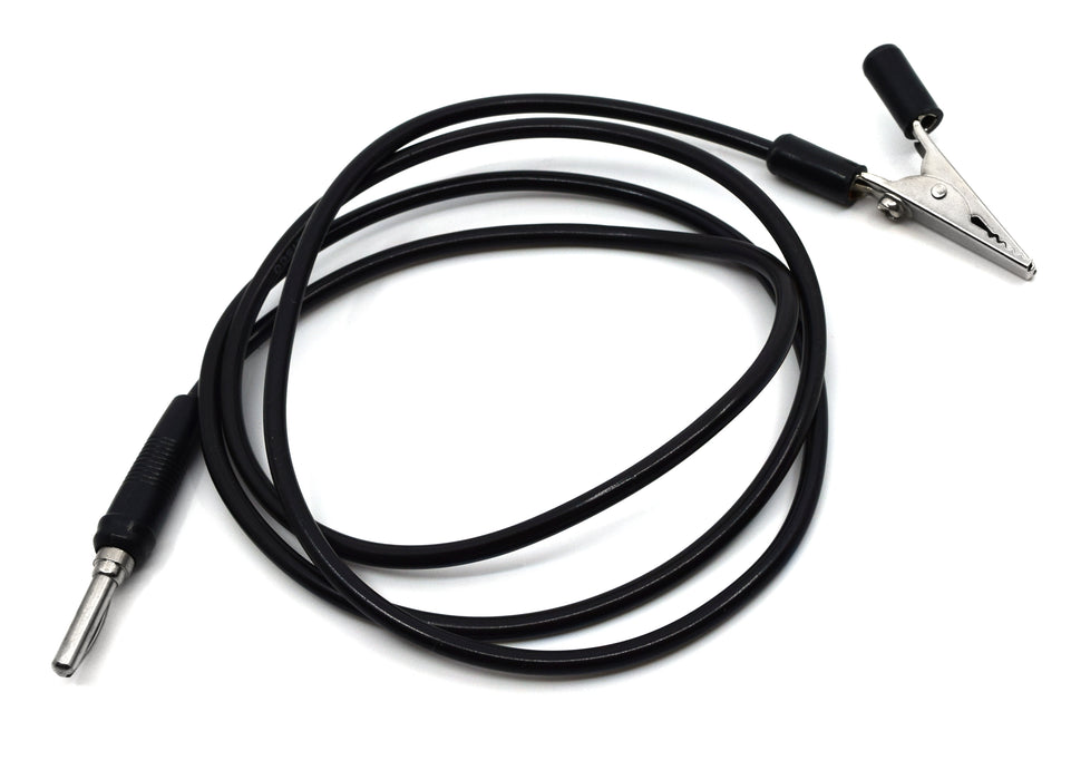 Eisco Labs Connecting Leads with Alligator Clip and 4mm plug - 1000mm (40") length - Black