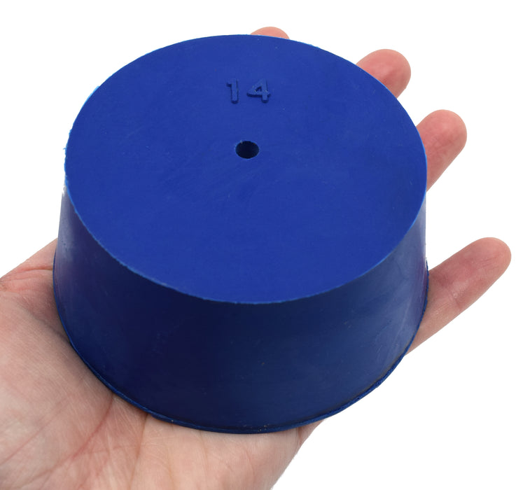 10PK Neoprene Stoppers, 1 Hole - ASTM - Size: #14 - 75mm Bottom, 90mm Top, 39mm Length
