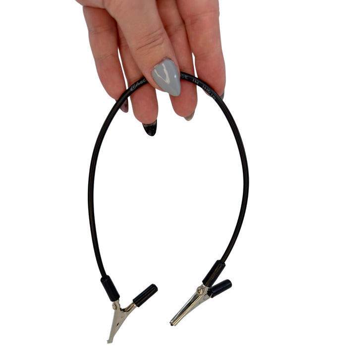Eisco Labs Black 4mm Connecting Leads - Alligator Clips - 300mm Length