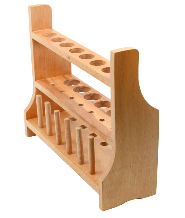Test Tube Rack - Holds 13 x 20mm Tubes - Hardwood