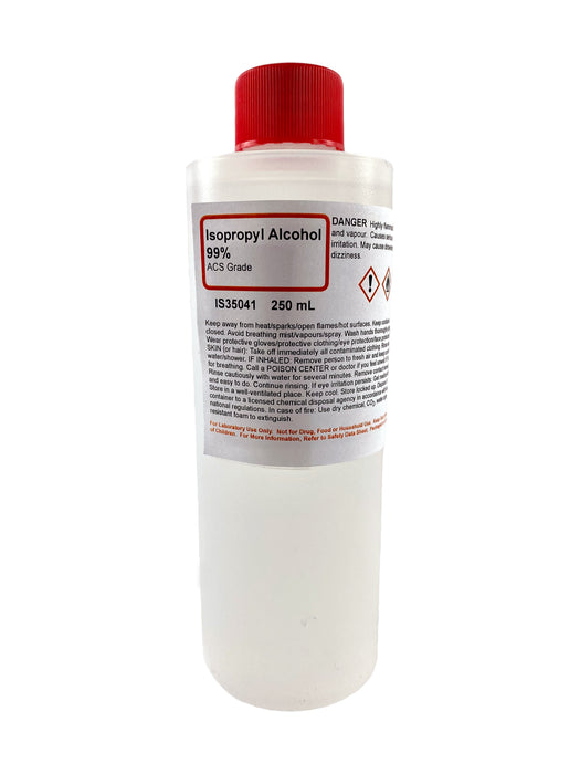 Isopropyl Alcohol (IPA) 99%, 250mL - ACS Grade - The Curated Chemical Collection