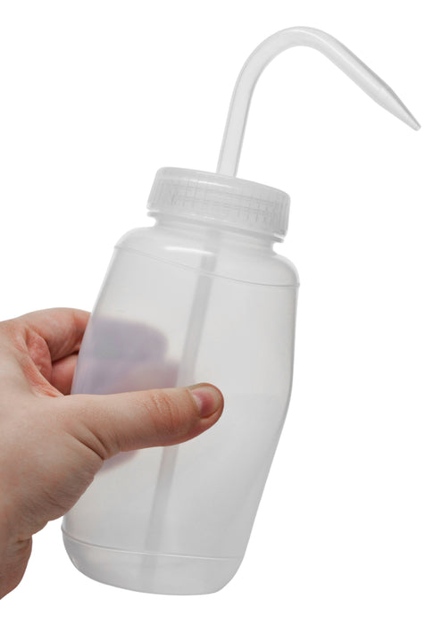 Wash Bottle, 500mL  - Wide Mouth - Non-Vented Cap - LDPE
